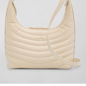 Salvatore Ferragamo Beige Quilted Shoulder Bag